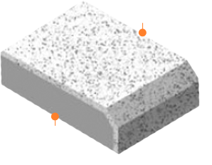 Гранитная, мраморная или кварцевая крошка, связующие элементы. Влагостойкая фанера, ламинированный МДФ